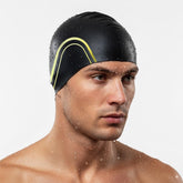 Boldfit Swimming Cap for Men Silicone Swimming Caps for Women Unisex Swim Cap for Boys Girls & Kids Swimming Cap, Black