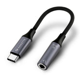 Amkette Type C to 3.5mm Audio Jack Connector | DAC Chipset | Kevlar Braided Cable | Compatible with iPhone 16,15 Series & Other Type C Phones | Premium Aluminum Build | Plug & Play Compatibility