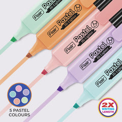 FLAIR Pastel 5 Shades Hi-lighter Pouch Pack | Flexible Line Width | Quick Drying & Smudge Proof | Non-Toxic Ink, Safe For Childrens | 5 Smoothing Colors - Office Product from FLAIR - Shop in Sri Lanka at Arcade.lk