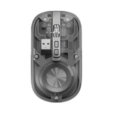 Portronics Toad 8 Transparent Wireless Bluetooth Mouse with Dual Wireless (BT + 2.4 GHz), Rechargeable Battery, Noise-Free Clicking, Show/Hide Desktop, Multi-Device Pair, Adjust Sensitivity (Grey)