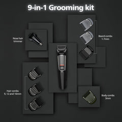 Philips 9 in1 Men's Trimmer MG3710/65 | Self Sharpening Blades | Single Stroke Grooming I 9 in1 Face, Nose and Body | Powerful motor | No Oil Needed I 60 min runtime