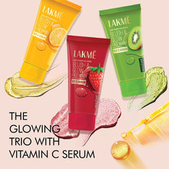 LAKMÉ Blush & Glow Exfoliating Face Wash With Vitamin C Serum, Brightening And Gentle Facewash With Lemon Fruit Extracts For All Skin, 100Gm,1 Count