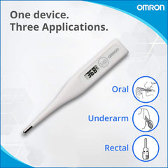 Omron Glass Mc 246 Digital Thermometer With Quick Measurement Of Oral & Underarm Temperature In Celsius & Fahrenheit, Water Resistant - Personal Care Appliances from Omron - Shop in Sri Lanka at Arcade.lk