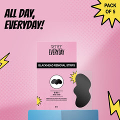 RENEE Black Head Removal Strips, for Deep Cleansing, Instant & Painless Blackheads & Whiteheads Removal, Algae Extract, Oat Extract, Vitamin E & Hyaluronic Acid Infused - 5N