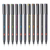 FLAIR Hotline Fineliner Metal Tip Pen | Tip Size 0.7 to 1 mm | Comfortable Grip | Fineliner Pens Set For Mandala, Sketching, Doodling, Journal and Outline | 10 Shades.|Multicolor