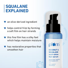 Plum Coconut & Squalane Hair Serum | For Dull, Dry and Frizzy Hair | with Vitamin E and Almond Oil I Coconut-Vanilla Fragrance I Hair Serum for Women & Men I 75ml