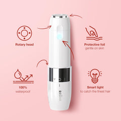 Braun Face Mini Hair Remover FS1000, Electric Facial Hair Remover for Women, Quick, Instant, Gentle, Painless, Smooth Skin, Glow On-The-Go, with Smartlight, for Upper Lips, Chin, Cheeks, Peach Fuzz
