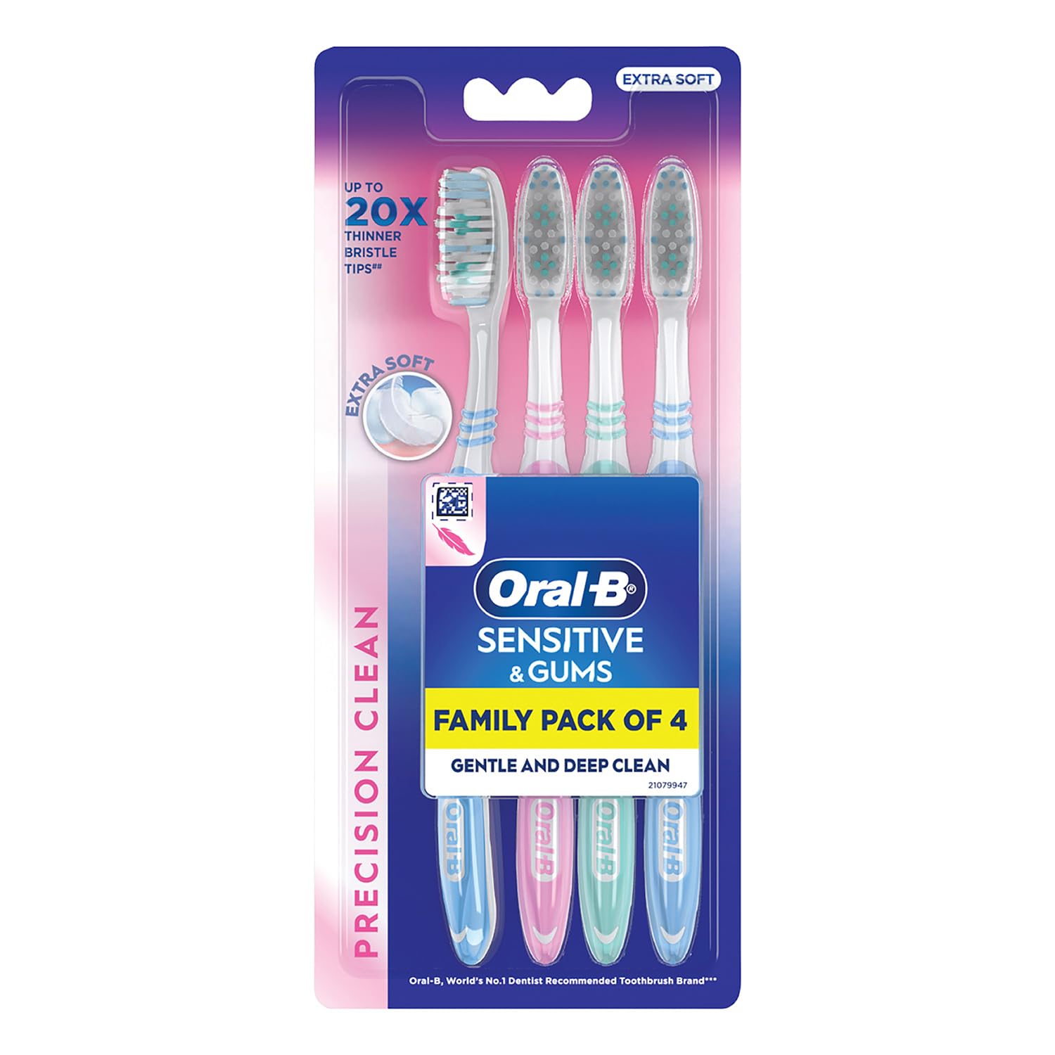 Check price of Oral B Sensitive Ultrathin Manual Toothbrush For Adults Extra Soft (Multicolour, Pack Of 4) in Sri Lanka | Arcade.lk