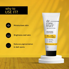 Deconstruct Brightening Face Cream | 5% Niacinamide + 1% Kojic Acid + 5%VitaminC + VitaminE | For Dark Spots and Uneven Skin Tone | 50 gm each | Pack of 2