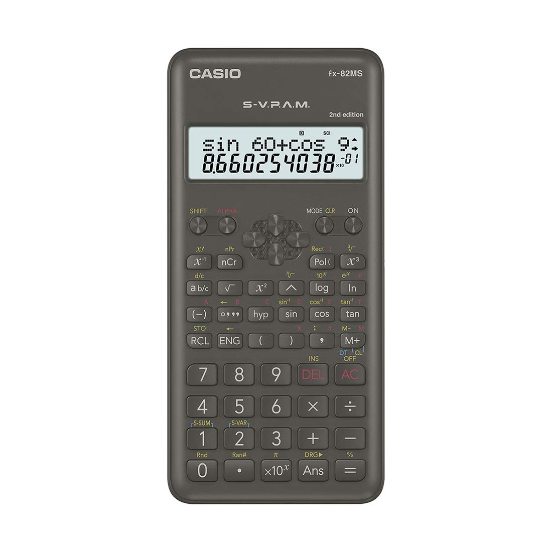 Casio FX-82MS 2nd Gen Non-Programmable Scientific Calculator, 240 Functions and 2-line Display - Office Product from Casio - Shop in Sri Lanka at Arcade.lk
