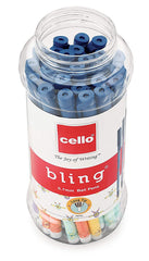 Cello Bling Pastel Ball Pen | Blue Ball Pen | Jar of 25 Units | Best Ball Pens for Smooth Writing | Ball Point Pen Set | Best pens for Exam - Office Product from Cello - Shop in Sri Lanka at Arcade.lk