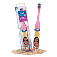 Oral-B Kids Moana Battery Electric Toothbrush, 90 Day Battery, IPX7 Water Resistant, Soft Bristles, Removes 100% More Plaque, 3+ Years