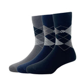 Peter England Men's Cotton Full Length Socks (Pack of 3) Dark Grey, Navy & Black | Glammy.lk