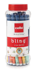 Cello Bling Pastel Ball Pen | Blue Ball Pen | Jar of 25 Units | Best Ball Pens for Smooth Writing | Ball Point Pen Set | Best pens for Exam - Office Product from Cello - Shop in Sri Lanka at Arcade.lk