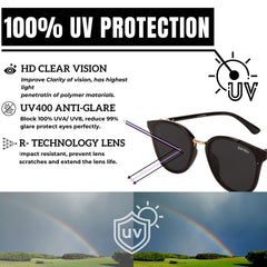 Voyage UV Protection Cat-eye Sunglass (59) (Black)