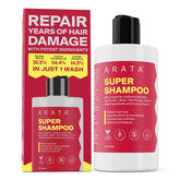 Arata Super Shampoo (300ml) with Argan Oil, Biotin & Soy Protein| Prevents Hair Loss | Boosts Hair Thickness | Reduces Breakage | Fights Microbial Infections | Adds Shine | Shampoo For Women & Men