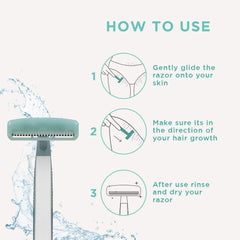 FURR Bikini Line Razor With Chromium and PTFE Coated Reusable Blade | With Protective Sleeve & Anti Slip Grip | Painless Hair Removal | Irritation & Rash Free Shaving | For Women | Pack Of 1