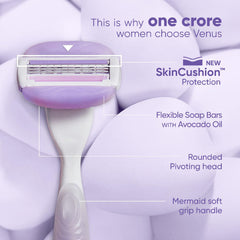 Gillette Venus Comfortglide Hair Removal Razor for Women with Avocado Oils & Body Butter, Freesia Scent, 1 Pc
