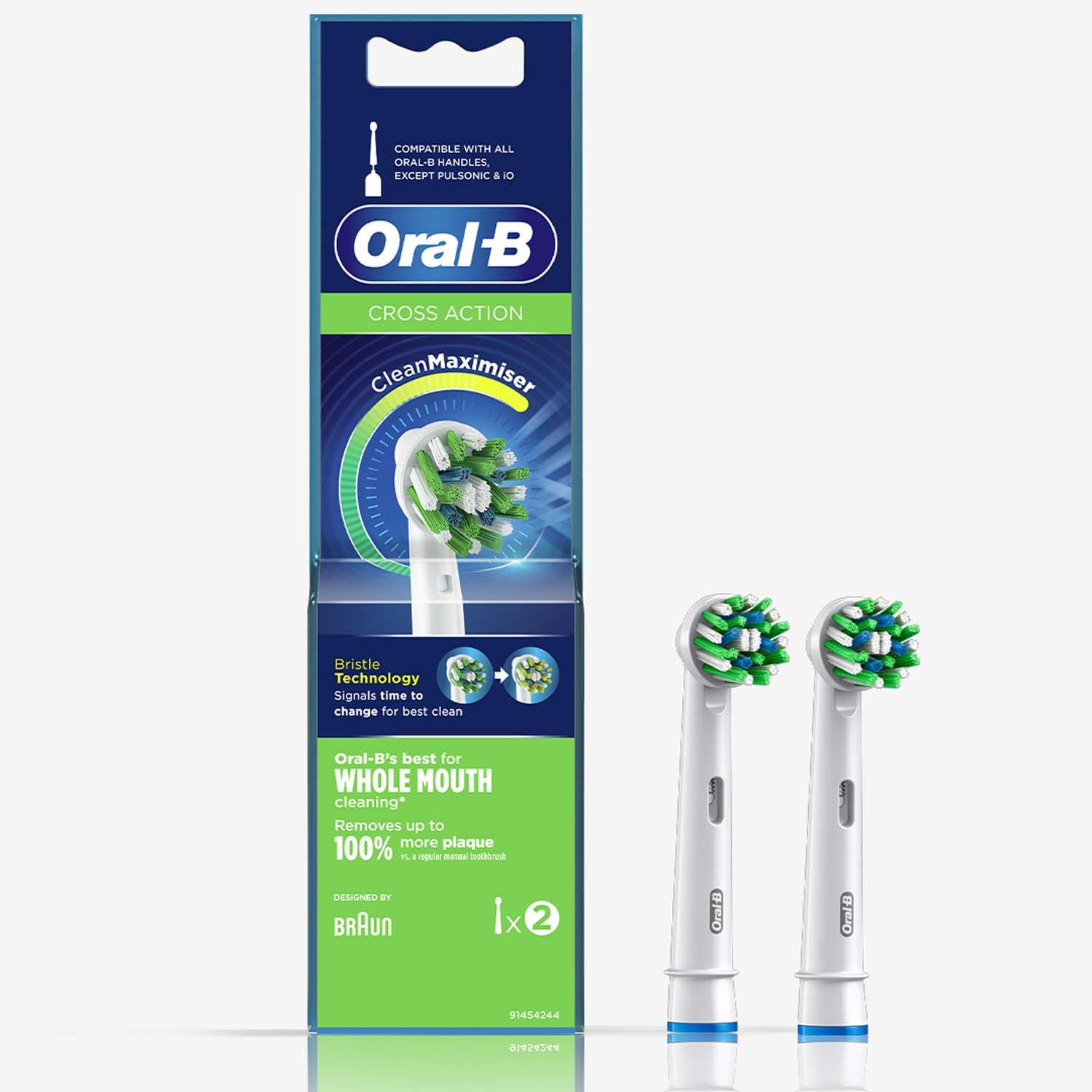 Oral B ORIGINAL Cross Action Electric Toothbrush Soft Replacement Brush Heads For Vitalty,Pro,Smart Series, 2 refills, Deep clean - Personal Care Appliances from Oral-B - Shop in Sri Lanka at Arcade.lk