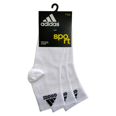Adidas Original Flat Knit Ankle Length Socks (Pack Of 3 Pairs, Ad-203 White/White/White_White, Men, Cotton)