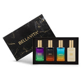 BELLAVITA Unisex Scents | Long Lasting Perfume Gift Set for Man and Woman | EDP 4x20ML | Bergamot, Vanilla, Cedar and Sandalwood | Woody, Musky Long Lasting Premium Fragrance