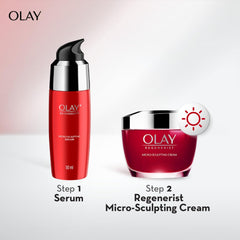 Olay Regenerist Micosculpting Serum | Hydrated, Plump, Bouncy Skin | With Hyaluronic Acid, Niacinamide and Peptides | Normal, Oily, Dry, Combination Skin | 50ml