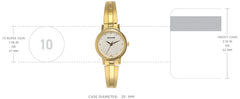 Titan Sonata Quartz Analog White Dial Gold Stainless Steel Strap Watch for Women - NT8096YM04