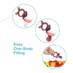 LuvLap Silicone Food/Fruit Nibbler with Extra Mesh, Soft Pacifier/Feeder, Teether for Baby, Infant, Bunny Violet & Pink - Baby Product from LuvLap - Shop in Sri Lanka at Arcade.lk
