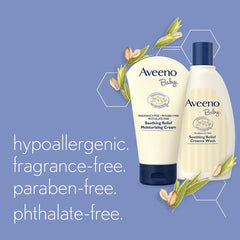 Aveeno Baby Soothing Relief Moisture Cream 227g | 24-Hour Protection | Fragrance-free, paraben-free, Hypoallergenic | US #1 Pediatrician recommended