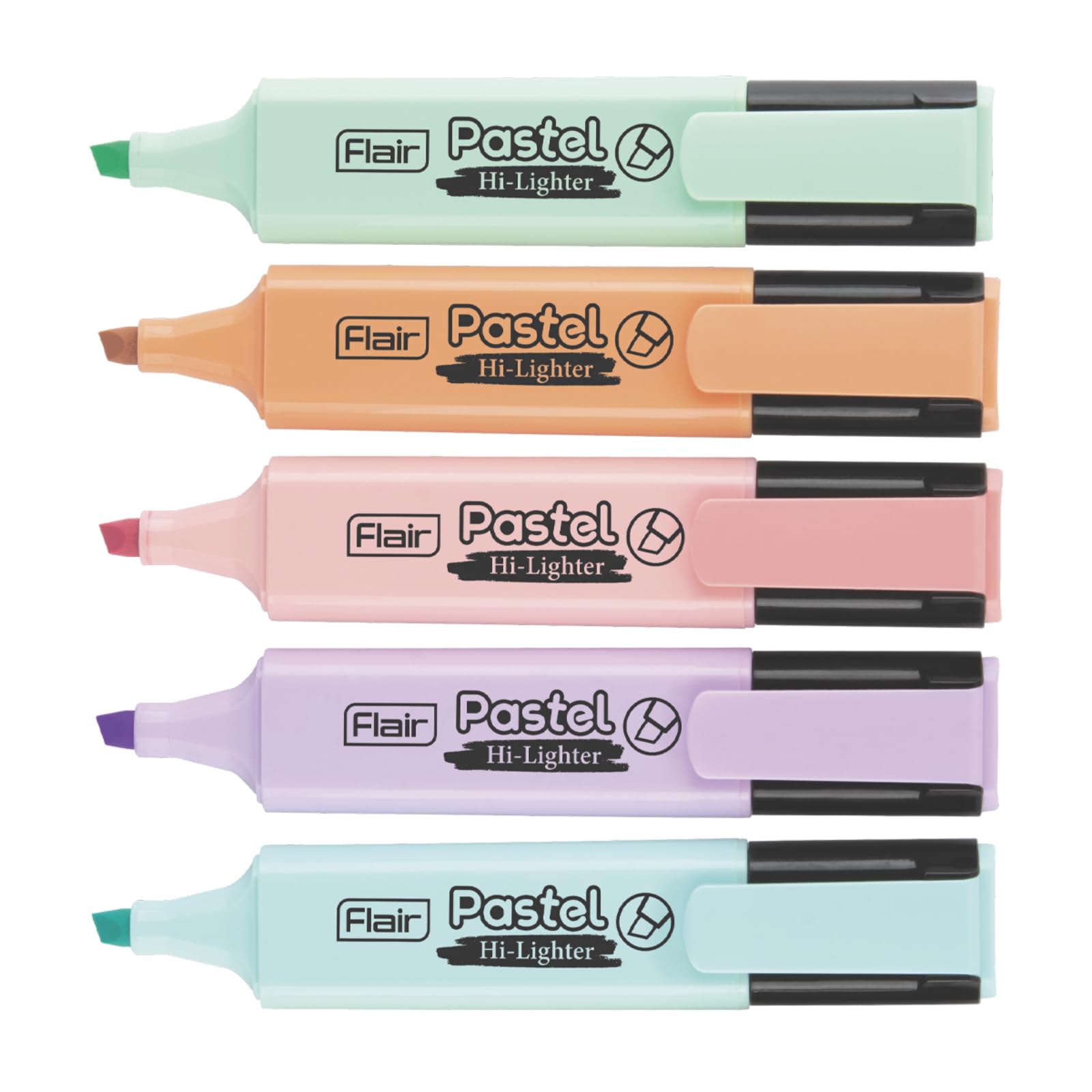FLAIR Pastel 5 Shades Hi-lighter Pouch Pack | Flexible Line Width | Quick Drying & Smudge Proof | Non-Toxic Ink, Safe For Childrens | 5 Smoothing Colors - Office Product from FLAIR - Shop in Sri Lanka at Arcade.lk