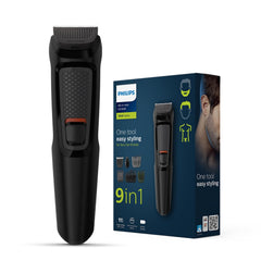 Philips 9 in1 Men's Trimmer MG3710/65 | Self Sharpening Blades | Single Stroke Grooming I 9 in1 Face, Nose and Body | Powerful motor | No Oil Needed I 60 min runtime