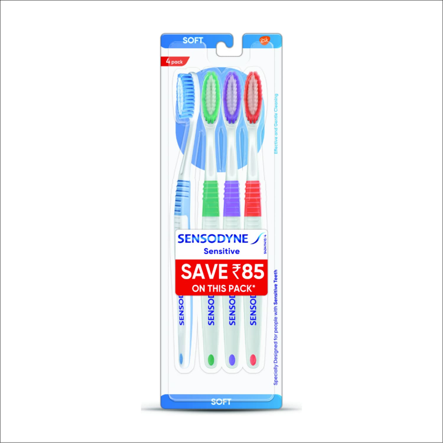 Check price of Sensodyne Sensitive Manual Toothbrush with Soft Bristles for adult Pack - 4 Pieces,Multicolor in Sri Lanka | Arcade.lk