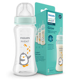 Philips Avent Grow Plastic Feeding Bottle | Anti-Colic | Easy Fill,Easy Clean | BPA Free | with 6M+ Flow Teat (330ml) (Penguine with Fishes) | Glammy.lk