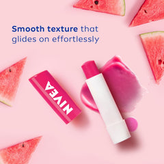 2 x NIVEA Watermelon Shine 4.8g Lip Balm|24 H Melt in Moisture Formula|Natural Oils|Glossy Finish,4.8 g (Pack of 1)