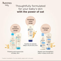Aveeno Baby Daily Moisture Wash and Shampoo (354ml) | Cleanses hair & body | Oat kernel extract & glycerin | Tear-free, soap-free, paraben-free, hypoallergenic | US #1 Pediatrician recommended