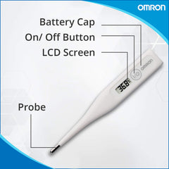 Omron Glass Mc 246 Digital Thermometer With Quick Measurement Of Oral & Underarm Temperature In Celsius & Fahrenheit, Water Resistant - Personal Care Appliances from Omron - Shop in Sri Lanka at Arcade.lk