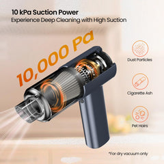 Portronics Mopcop Pro 2-in-1 Vacuum Cleaner & Air Blower, 10000Pa Powerful Suction, Handheld Cordless Design, Rechargeable Battery, Brushless DC Motor, Low Noise, for Car, Home, Appliances Cleaning