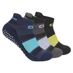 SuperGear Yoga Sports Socks for Women | Combed Cotton | Cushioned Comfort | Non-Slip Anti-Skid Grip | Ideal for Yoga, Exercise, Gym & Walking | Multicolour | Free Size | Pack of 3