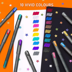 Pentonic Glitz 1.0 mm Multicolor Glitter Gel Pen | Multicolor Ink, Set Of 10 Pcs - Office Product from Pentonic - Shop in Sri Lanka at Arcade.lk