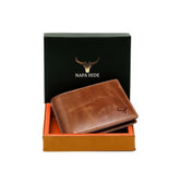 NAPA HIDE Leather Wallet for Men I Handcrafted I Credit/Debit Card Slots I 2 Currency Compartments I 2 Secret Compartments (Tan Crunch)
