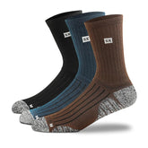 Supersox Men Socks Full Calf Length All Purpose Compression Cushion Socks|Thick Towel Pure Cotton|Combo Pack 3 (Solid Color 3), Multicolor