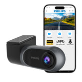 Philips GoSure 3001 Dash Cam for Car, Full HD 1080p, G-Sensor, Loop Recording, Night Vision, Wide Angle Lens, Car DVR Camera, Compact Design – Black