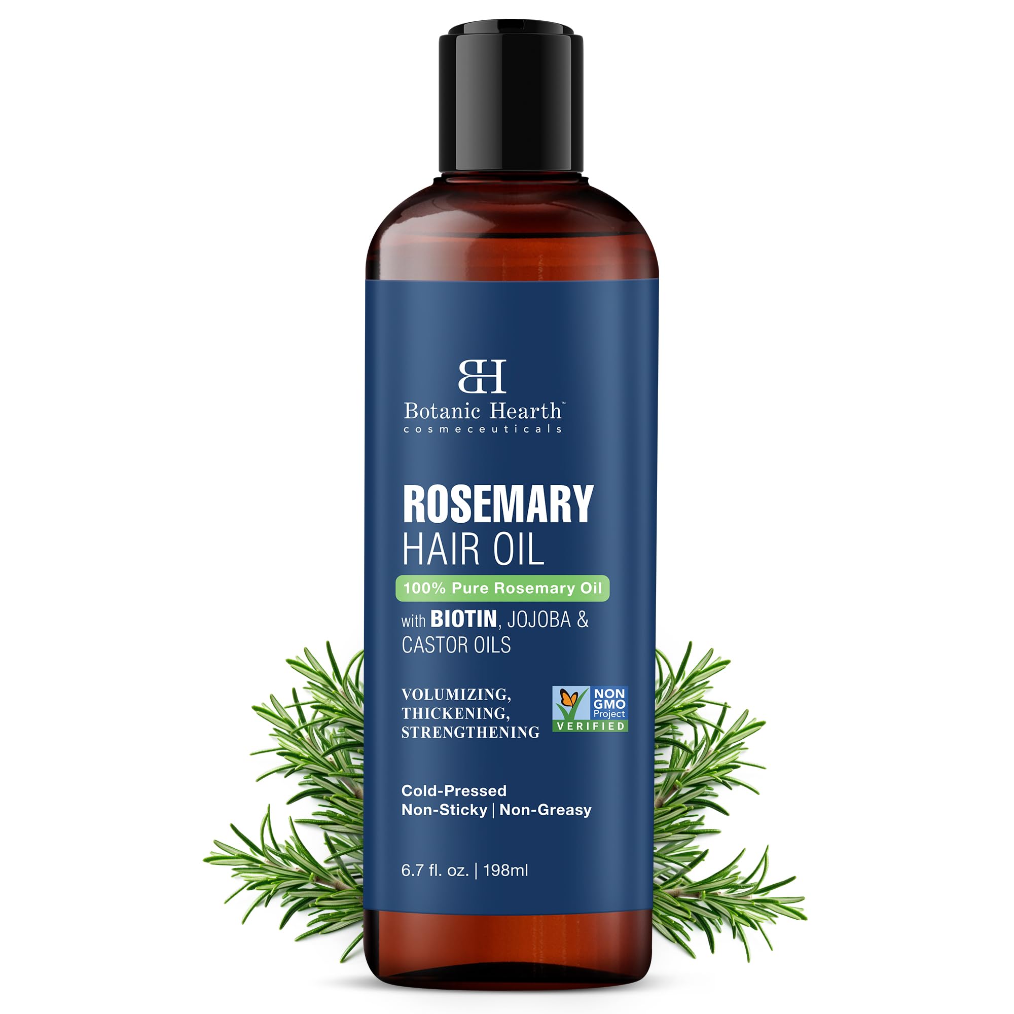 Botanic Hearth 100% Pure Rosemary Oil for Hair Growth | Controls Hair Fall, Promotes New Hair Growth | Hair Strengthening Treatment for Healthy Nourished Hair | 198 ml - Beauty from Botanic Hearth - Shop in Sri Lanka at Arcade.lk
