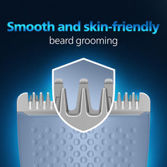 Philips Men's Trimmer BT1244 | Skin Safe Beard Trimmer for Men | Durapower Tech | Self Sharpening Blades | Skin Protect Comb | 30 Min Runtime USB Charging | No Oil Needed