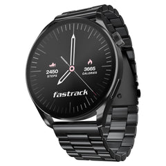 Titan Fastrack Dezire FX1 Luxury Metal Smart Watch, 1.38” UltraVU HD Display, Functional Crown, SingleSync BT Calling, AI Voice Assistant, 100+ Faces, IP68, Upto 5 Day Battery (Black)