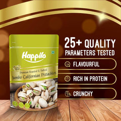 Happilo Premium California Roasted & Salted Pistachios 200 g | Pista Dry Fruit | Tasty & Healthy | High in Protein & Dietary Fiber | Gluten Free & Low Calorie Nuts