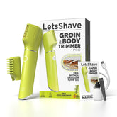 LetsShave Trimmer for Men Private Parts, Skin Safe 'R' Blades, Rechargeable Battery, 90Min Runtime & Water Proof, Pubic Hair Remover for Man, Body Groomer