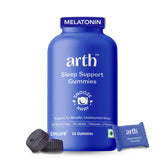 Arth Melatonin 5 mg Sleep Gummies | With L-Theanine, Chamomile & Passion Flower | For Deep, Restful & Sound Sleep | Supports Nerve Relaxation & Muscle Recovery | Cranberry Flavour | 15 Veg Gummies