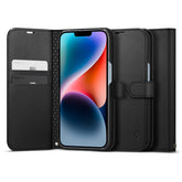 Spigen Wallet S Back Cover Case Compatible with iPhone 14 (Leather | Black)