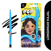 SUGAR POP Pencil Longwear Kajal | Vitamin E & Sunflower Seed | Smudge-Proof | Long-Lasting | Velvet Finish | 0.3Gms - 01 Black Pack of 1